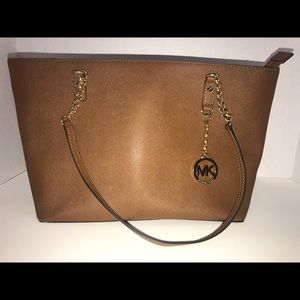 Michael Kors Brown/Acorn Saffiano Leather Tote!